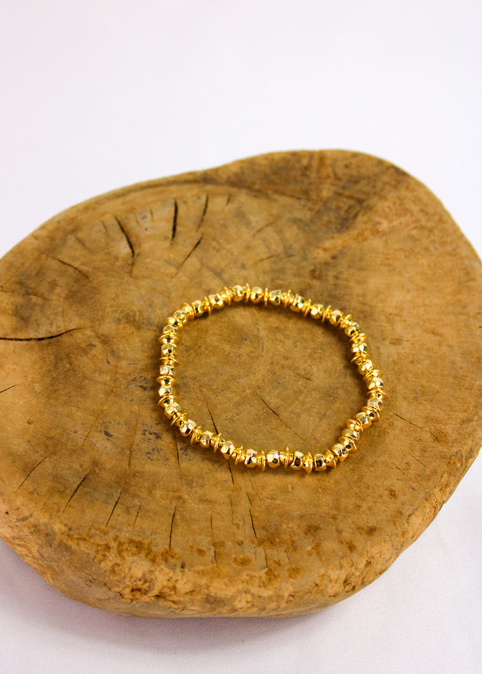 Riveting Rocks Gold Alloy Stretch Bracelet #1