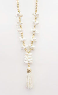 Shell Flower Tassel Necklace