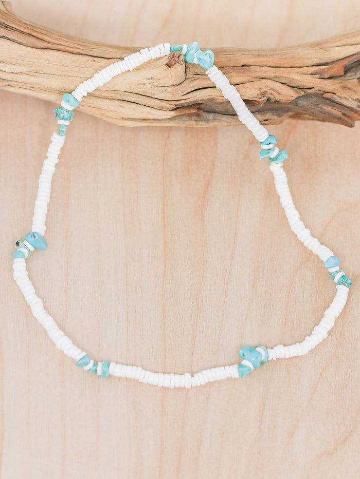 Kona Turquoise Puka Shell Stretch Necklace