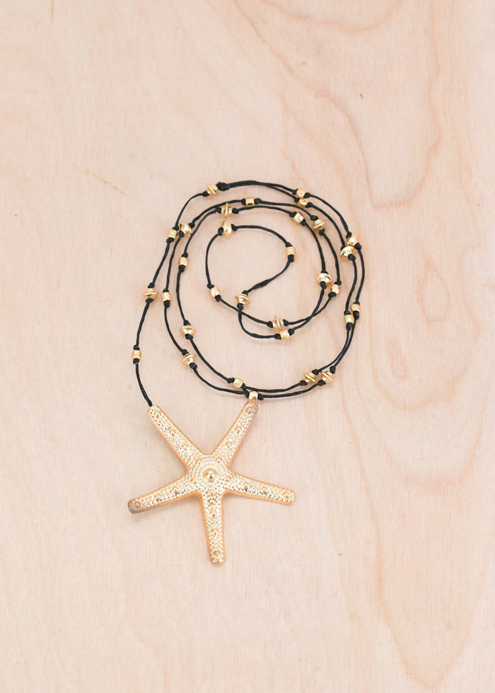 Bumpy Starfish Gold Alloy Necklace