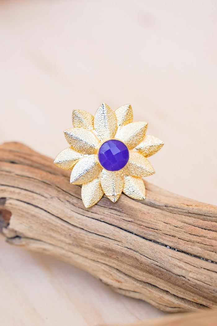 Dasha Sapphire Bloom Ring | Shop Bali Queen