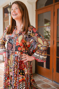 Bombay Long Sleeve Shirt Dress | Shop Bali Queen