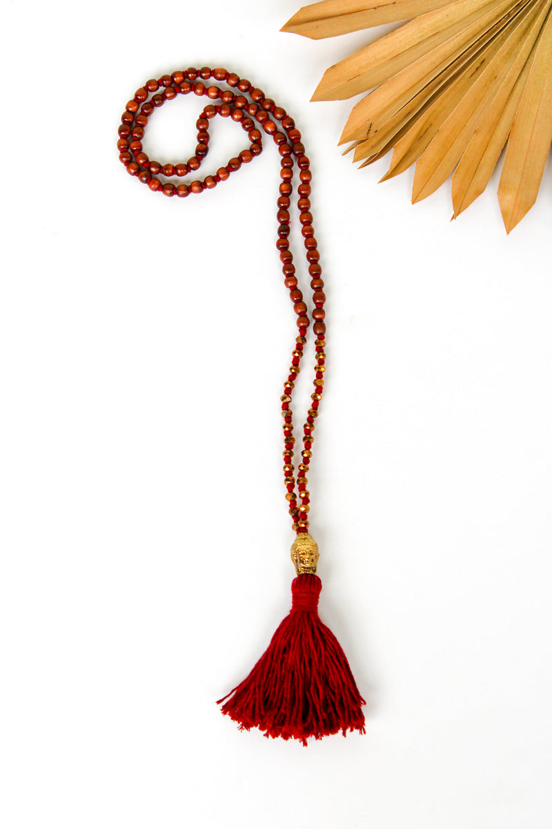 Cotton Buddha Tassel Necklace