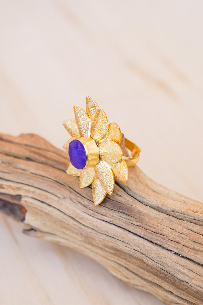 Dasha Sapphire Bloom Ring | Shop Bali Queen