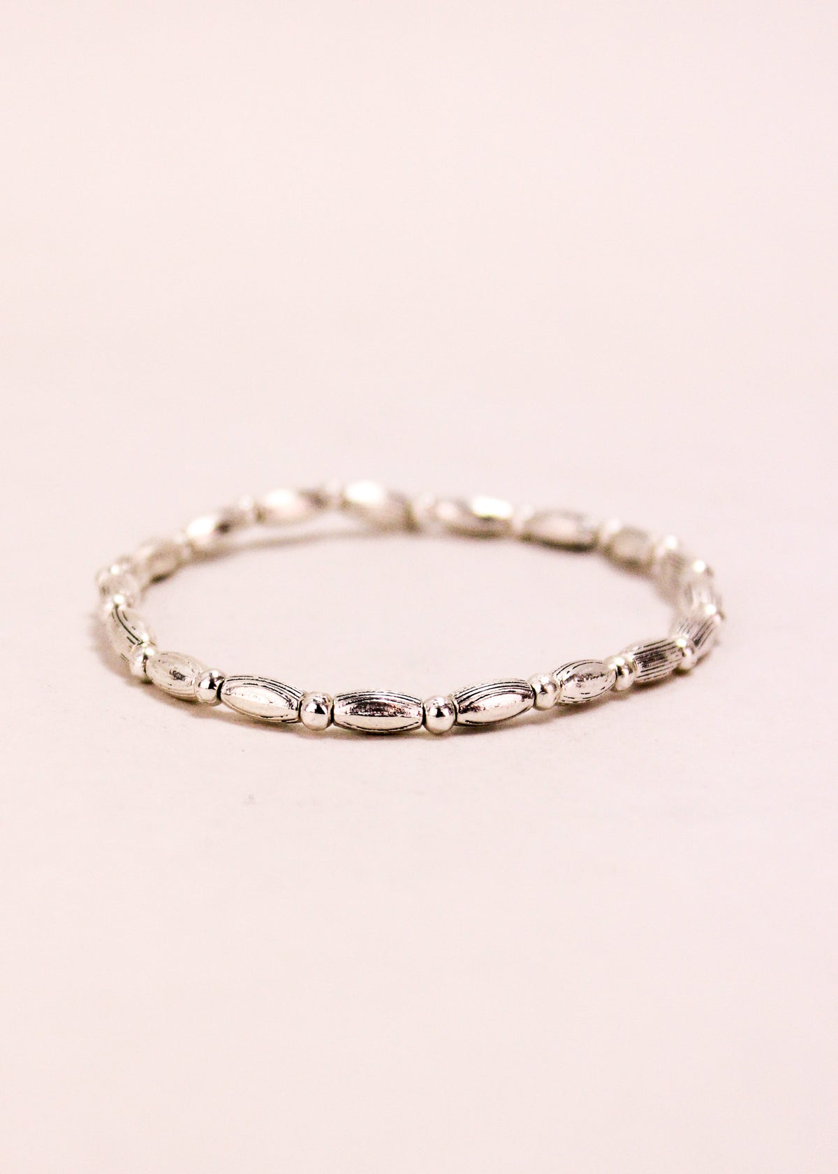 Sm Cylinder Alloy Stretch Bracelet #11