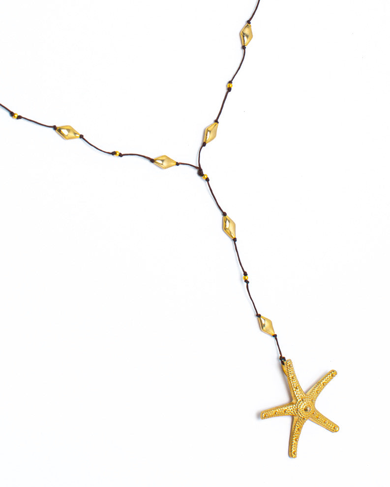 Bumpy Starfish Gold Alloy Necklace