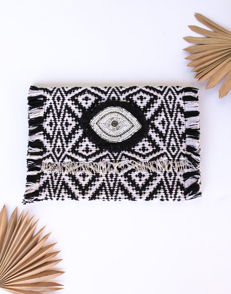 Evil Eye Fringe Clutch