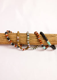 Unisex Picture Jasper Alloy Stretch Bracelet