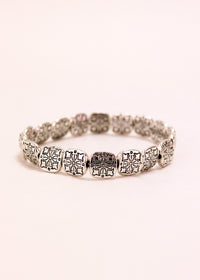 Quatrefoil Alloy Stretch Bracelet #19