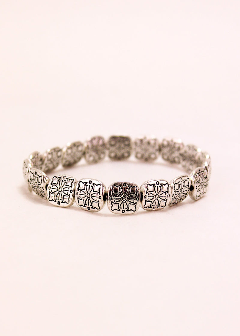 Quatrefoil Alloy Stretch Bracelet #19