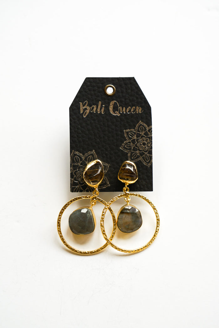 Dasha Onyx & Labradorite Drop Earring | Shop Bali Queen