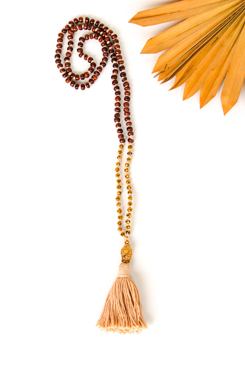 Cotton Buddha Tassel Necklace