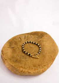 Hammered Ball Gold Alloy SS Bracelet #1