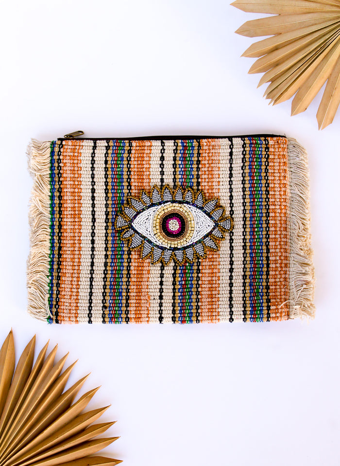 Evil Eye Zip Clutch