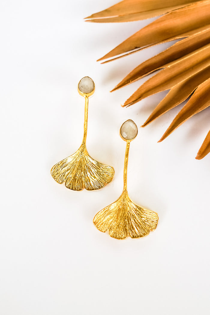Dasha Chalcedony Lotus Drop Earring | Shop Bali Queen