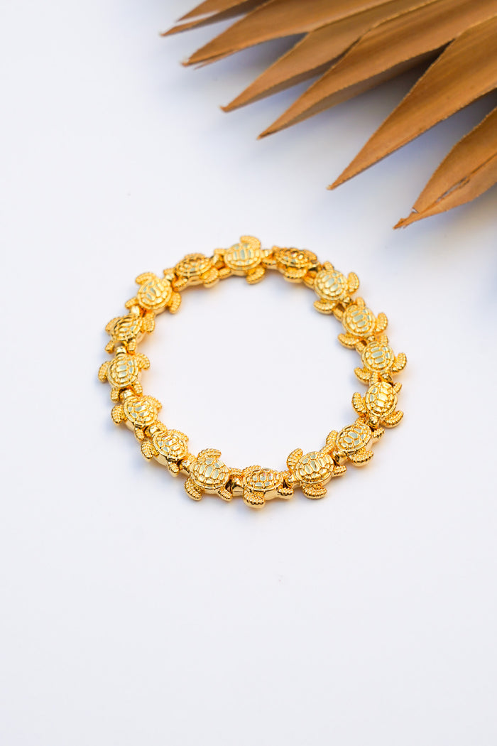 Turtle Gold Alloy Stretch Bracelet #3 | Shop Bali Queen
