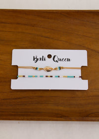 Cowrie Crystal 2 Pack Bracelets | Shop Bali Queen