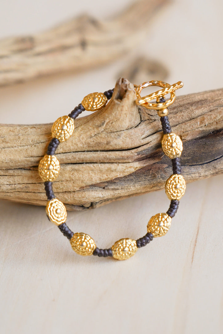 Full Bloom Gold Alloy SS Bracelet #4