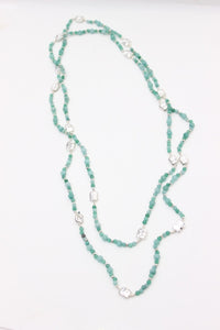 Amazonite Layering Alloy Necklace