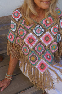 Flower Power Crochet Poncho | Shop Bali Queen