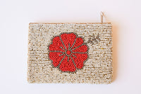 Hibiscus Beaded Coin Bag