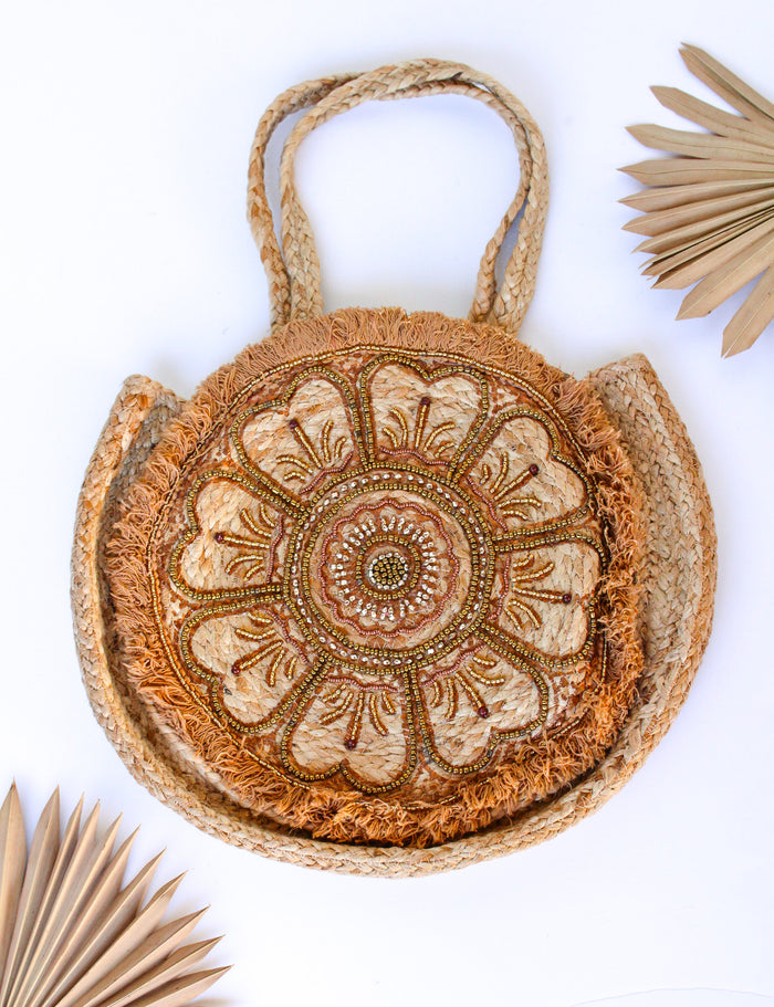 Boho Jute Flower Tote | Shop Bali Queen