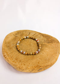 Unisex Picture Jasper Alloy Stretch Bracelet