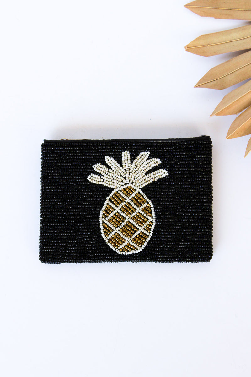 Pineapple Beaded Coin Bag