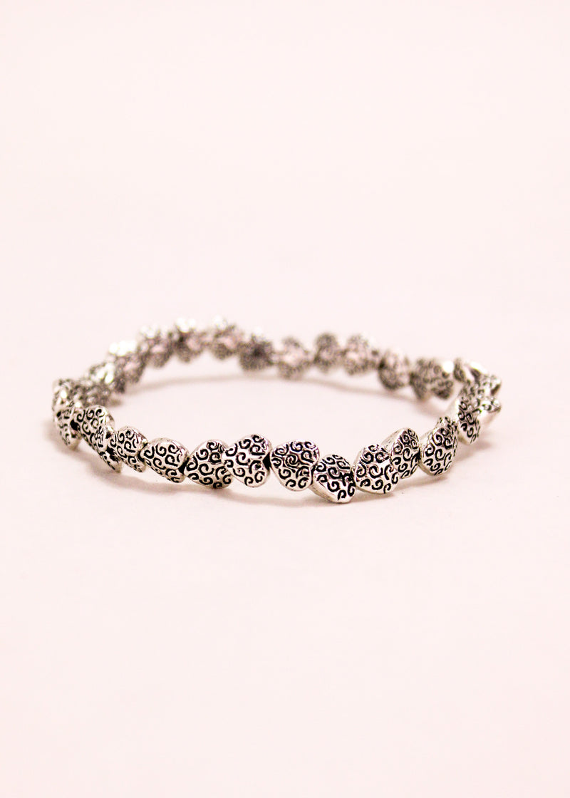 Swirl Heart Alloy Stretch Bracelet #33