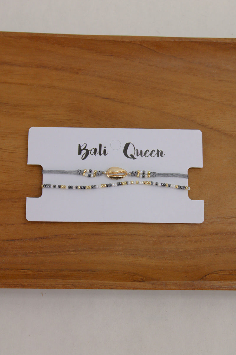 Cowrie Crystal 2 Pack Bracelets | Shop Bali Queen