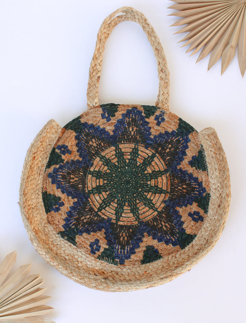 Boho Jute Flower Tote