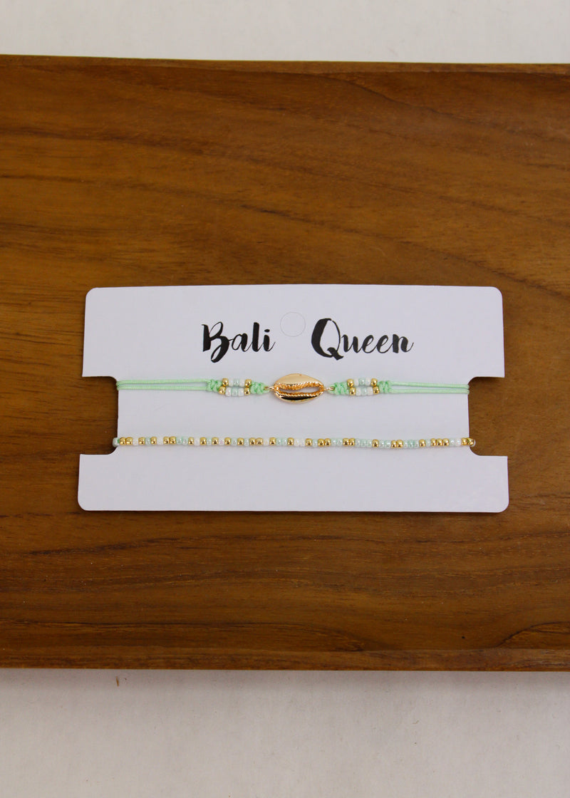 Cowrie Crystal 2 Pack Bracelets | Shop Bali Queen