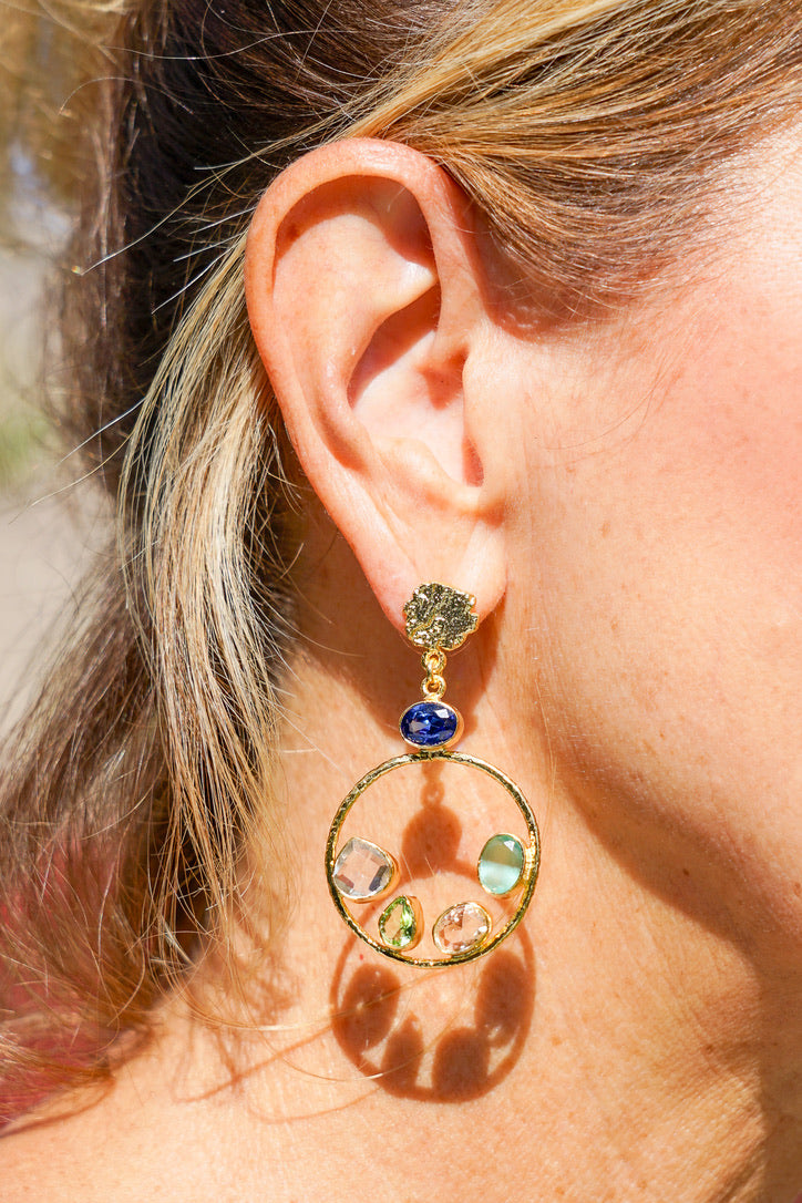 Dasha Chalcedony Hoop Earring | Shop Bali Queen