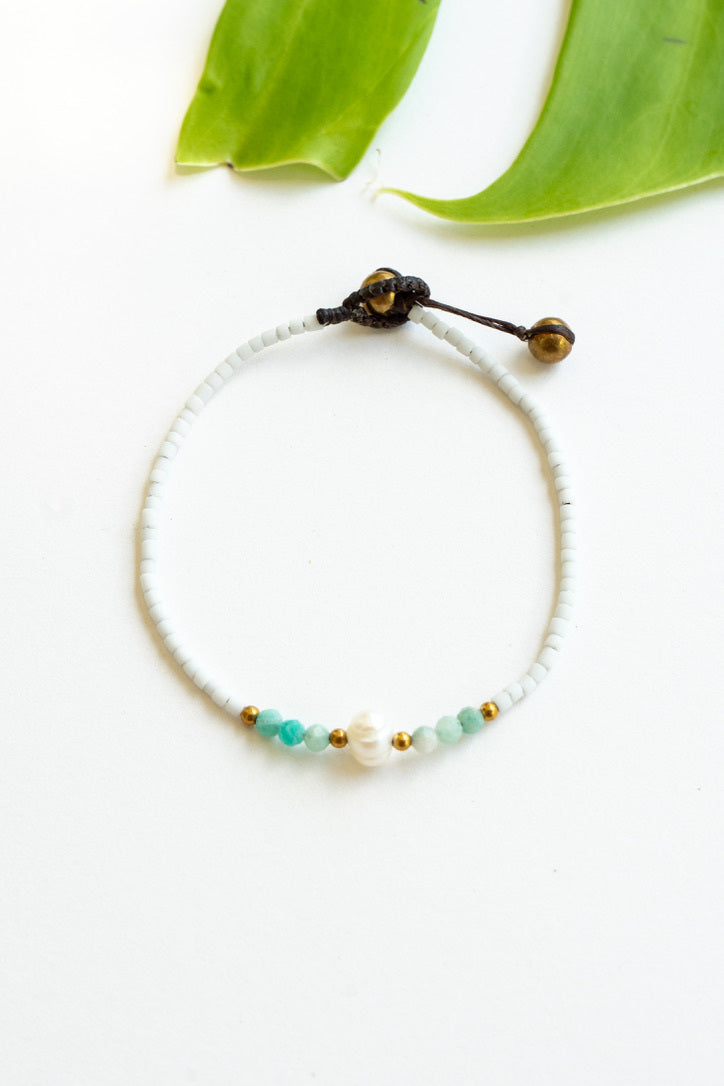 Single Pearl Crystal Bracelet | Shop Bali Queen