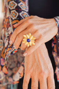 Dasha Sapphire Bloom Ring | Shop Bali Queen