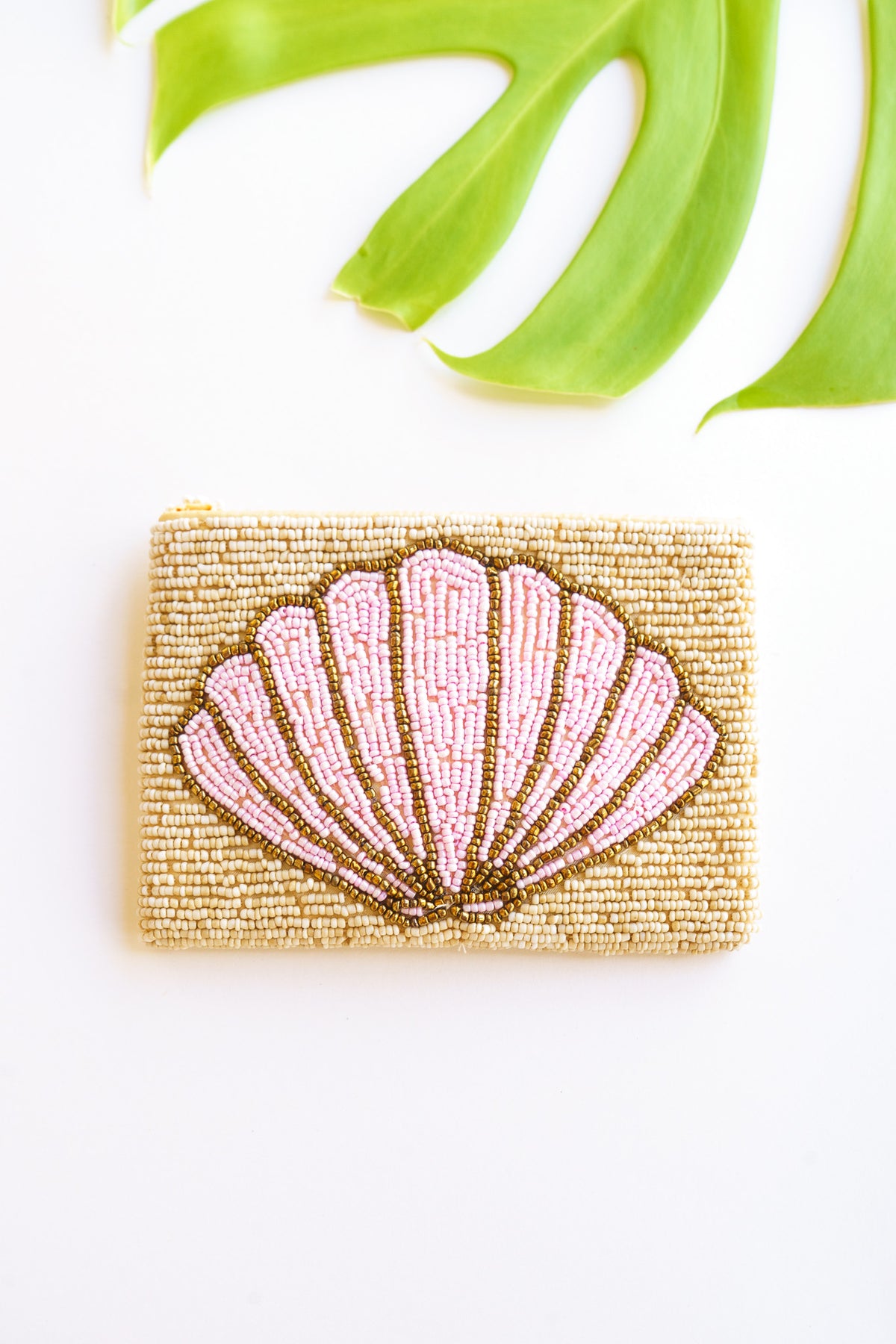 Blooming Shells Beaded Coin Bag