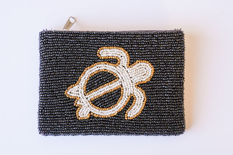 Turtle Beaded Coin Bag