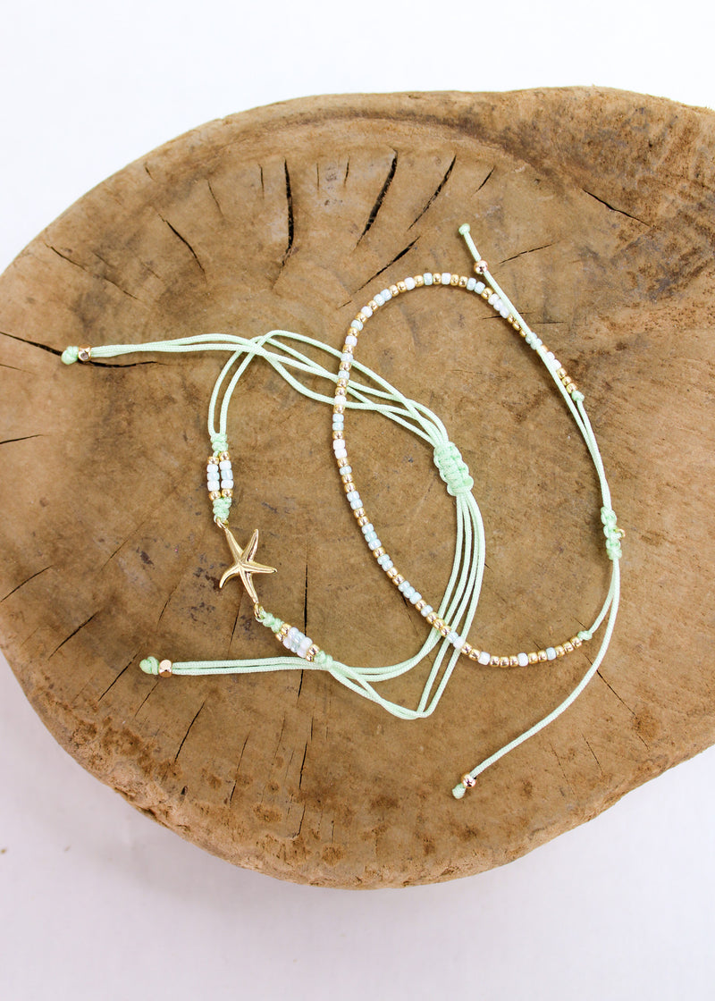 Starfish Crystal 2 Pack Bracelets