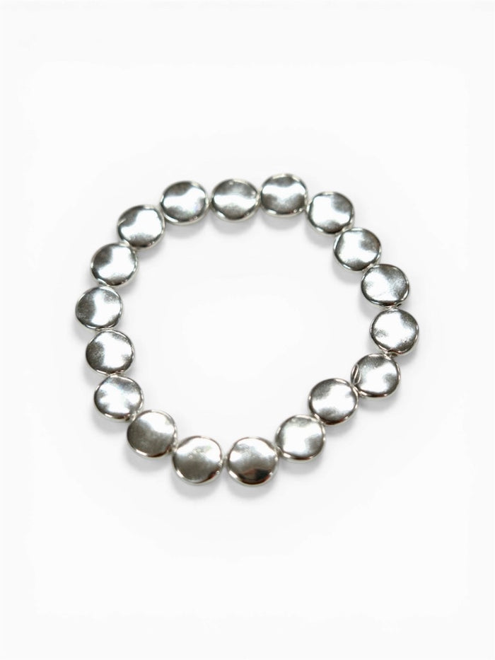 Rounded Disc Alloy Stretch Bracelet #102 | Shop Bali Queen