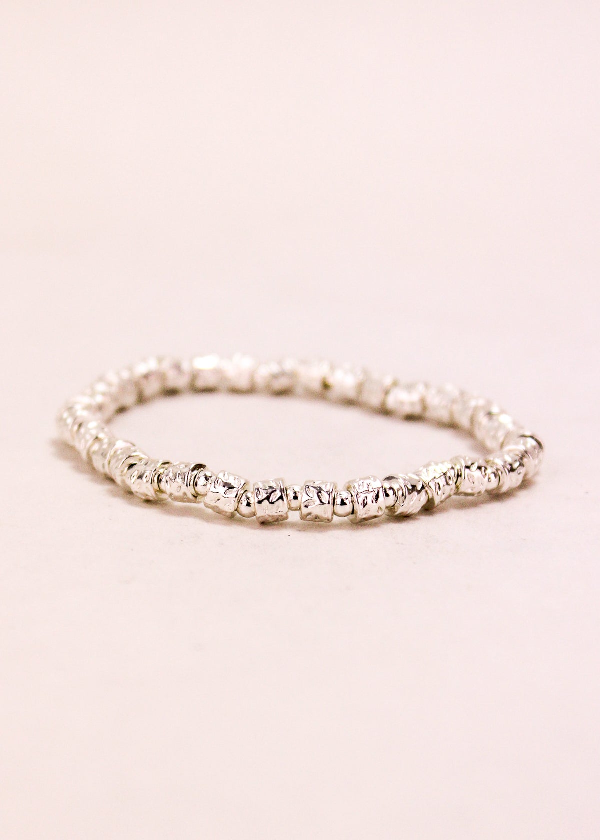 Dotted Cylinder Alloy Stretch Bracelet #3