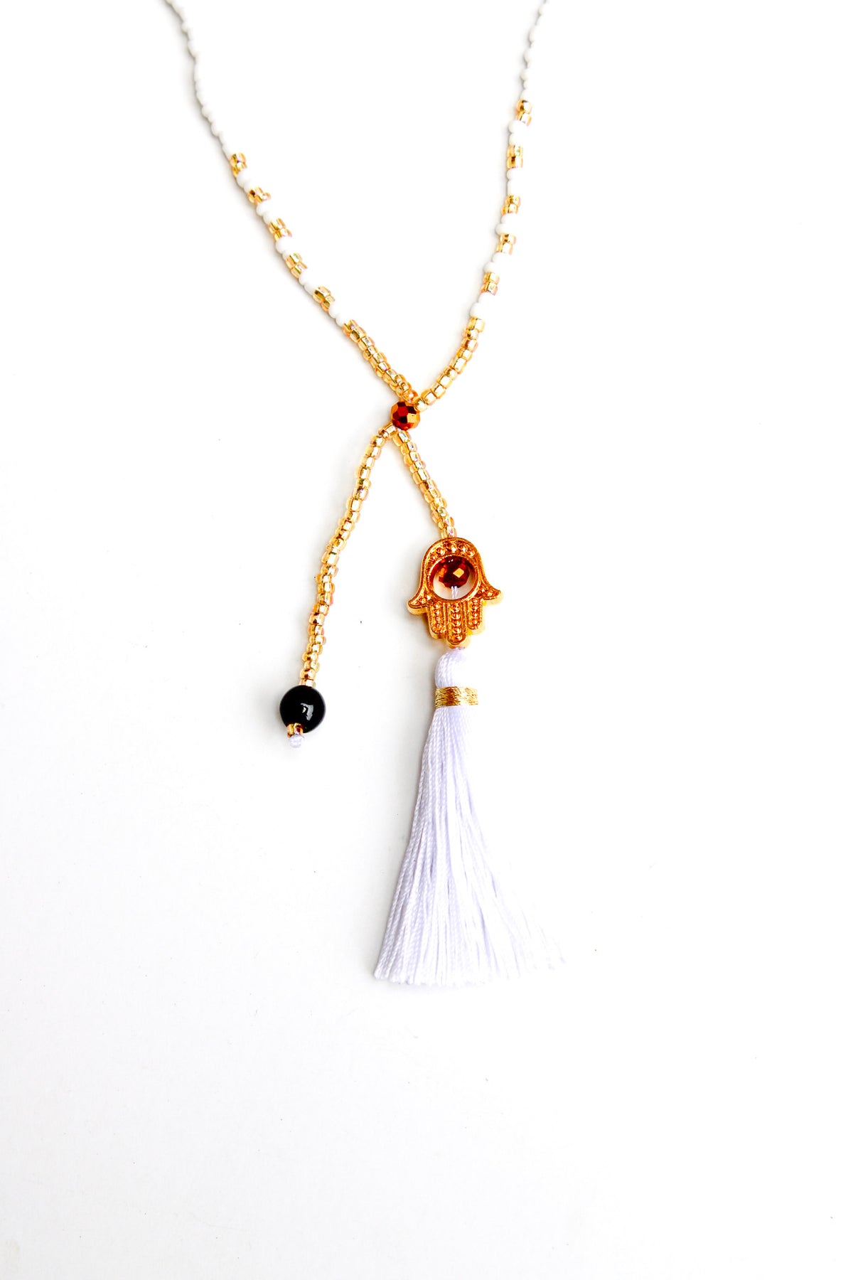 Happy Hamsa Tassel Necklace