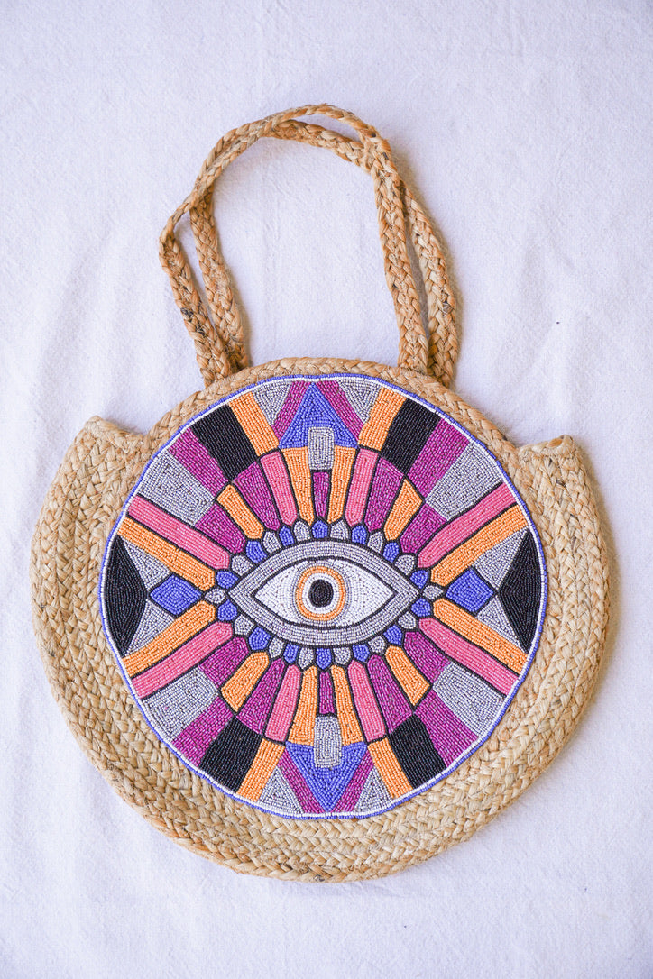 Evil Eye Jute Bag