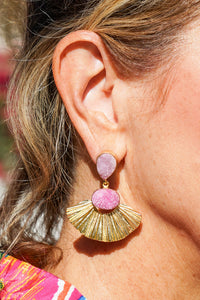 Dasha Druzy Amethyst Palm Earring | Shop Bali Queen