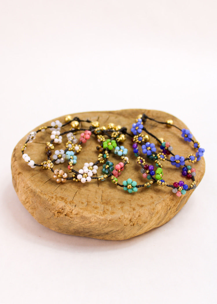 Crystal Flower Anklet 5 Pack | Shop Bali Queen
