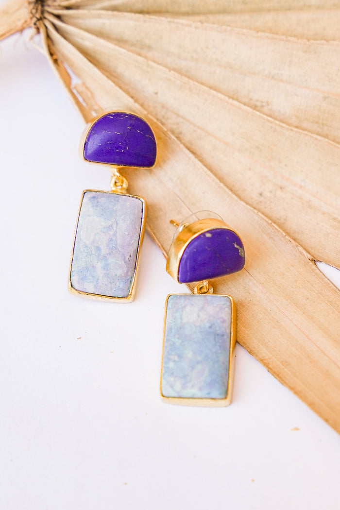 Dasha Ocean Quartz & Lapis Earring | Shop Bali Queen