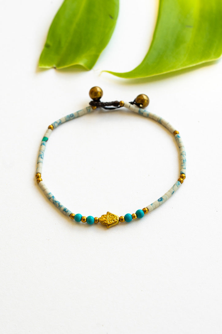 Matte Ceramic Hamsa Bracelet | Shop Bali Queen