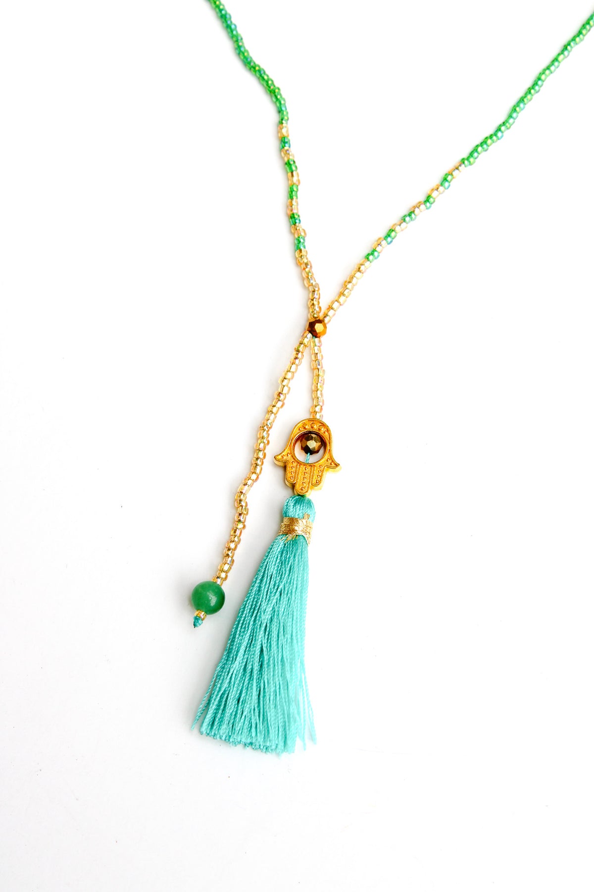 Happy Hamsa Tassel Necklace