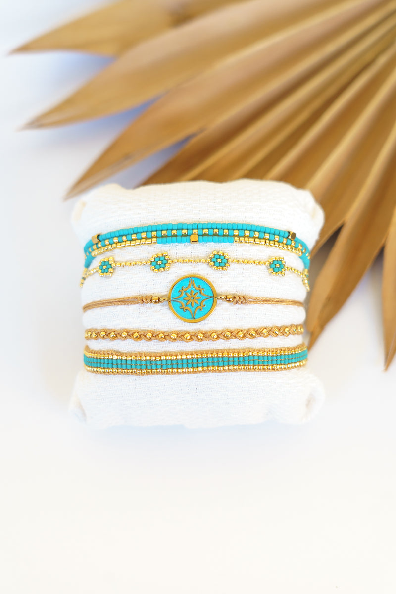 Crystal 5 Pack Pull Bracelet Tray (Turquoise) | Shop Bali Queen