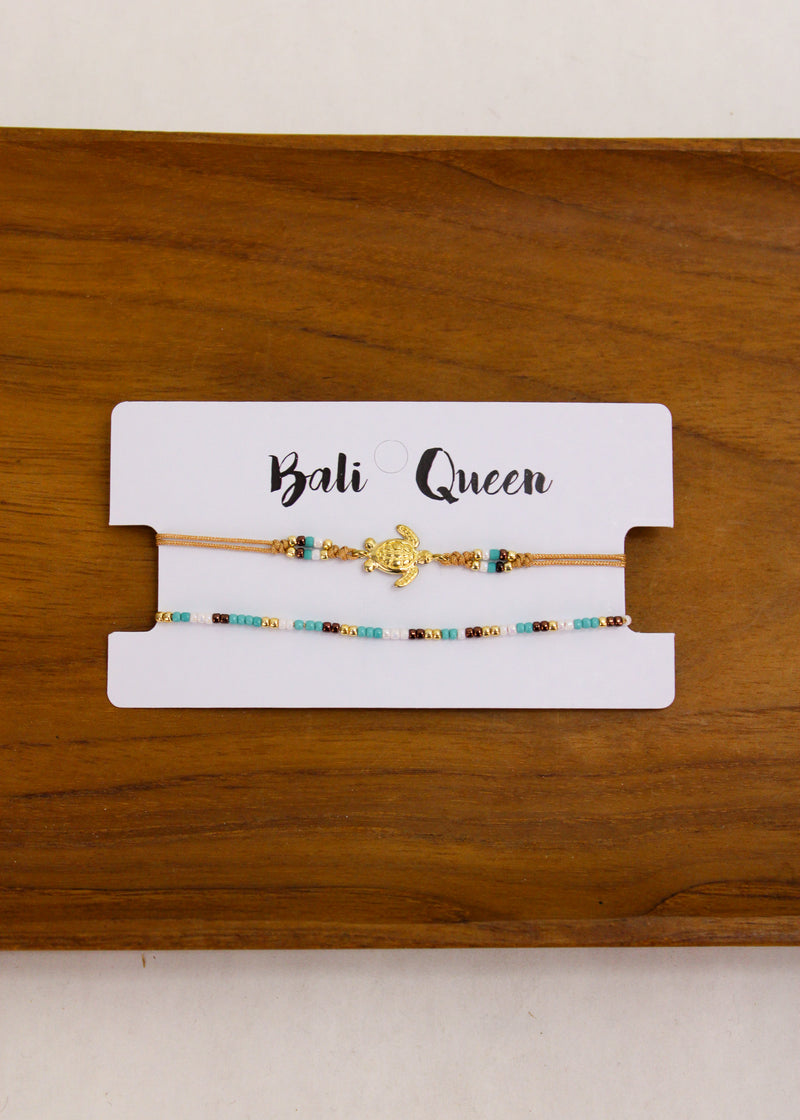 Turtle Crystal 2 Pack Bracelets | Shop Bali Queen