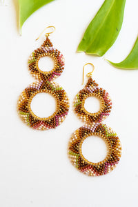 Solstice Double Hoop Beaded Earrings | Shop Bali Queen